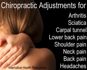 Chiropractic adjustment arthritis sciatica carpal tunnel lower back pain shoulder pain neck pain back pain headaches